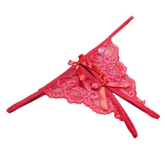 New women Open fork Transparency tanga bowknot Featured Strappy Sexy Panties tanga calcinha Lace Panties #YES - Bikinisexy