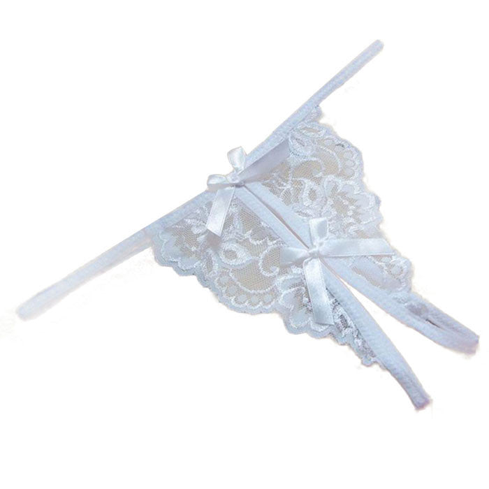 New women Open fork Transparency tanga bowknot Featured Strappy Sexy Panties tanga calcinha Lace Panties #YES - Bikinisexy