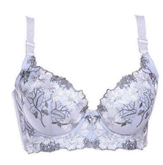 Hot Fashion Lady Women's padded bra Underwire Deep-V Sexy Embroidered Side Support Push Up Bra Underwear - Bikinisexy