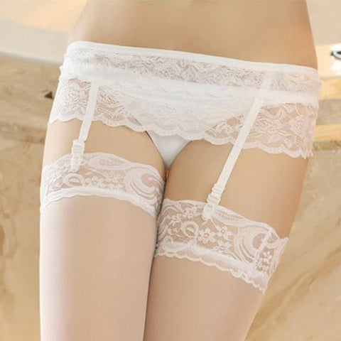 New Womens Sexy Fashion Black Lace Top Thigh Highs Stockings Garter Belt 2017 fashion and hot sale stocking plus Garter Belt - Bikinisexy