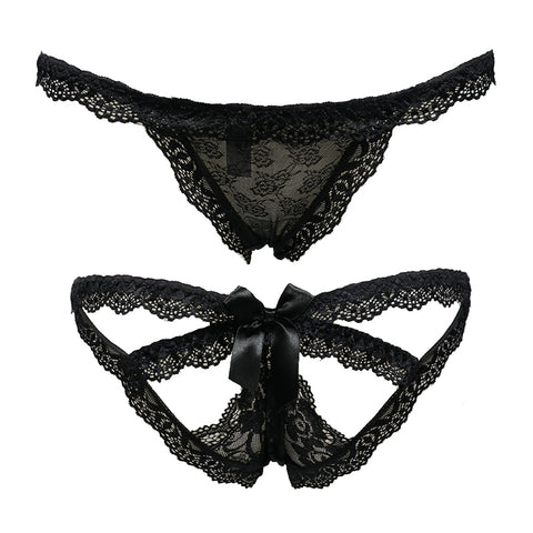 1PC Hot Sexy Women Lady Panties Knickers Bikini Lingerie Hollow Flower Bow-knot Lace Thongs V-string Panty Underwear G-string - Bikinisexy