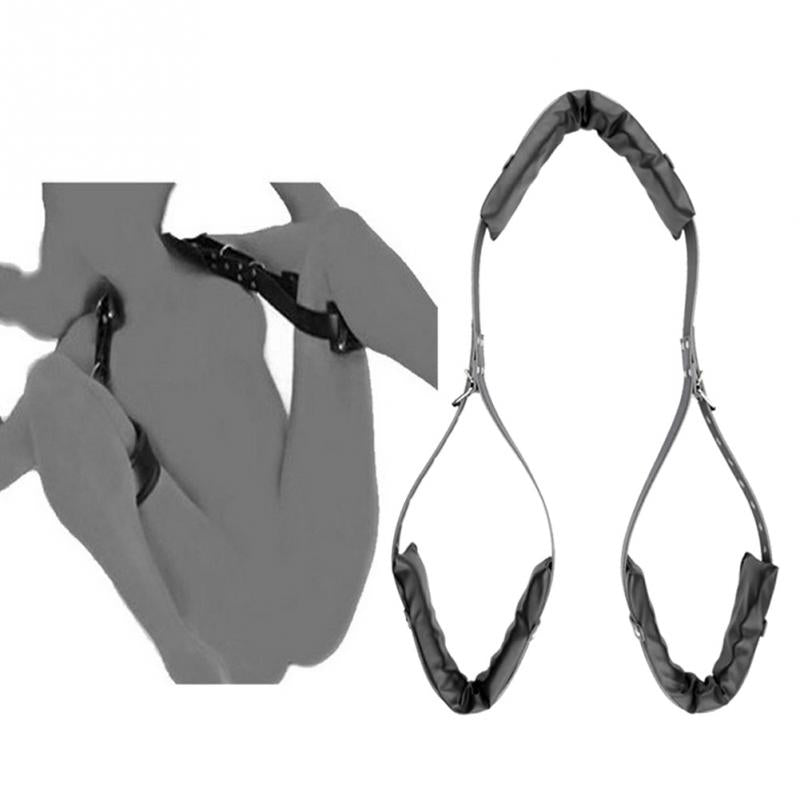 Bondage PU Adult Products Restraint Sex Toys M Shape Open Leg Straps Women - Bikinisexy