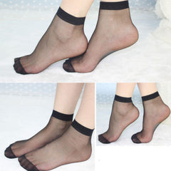 1Pair Womens Ultra Thin Candy colored Crystal Sock Invisible Socks Transparent Glass Silk - Bikinisexy