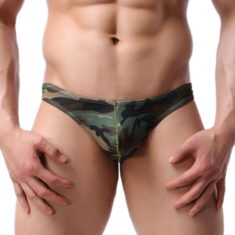 Sexy Gay Underwear Men's Ultr-thin printing Man Low Waist U Convex Underpants - Bikinisexy