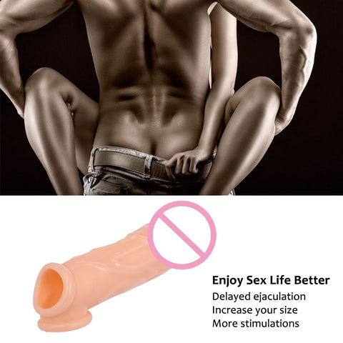 Sex Toys Men Big Male Penis Sleeve Extender Pumps Enlargers Condom Delay Ejaculation Adult Sex Products - Bikinisexy