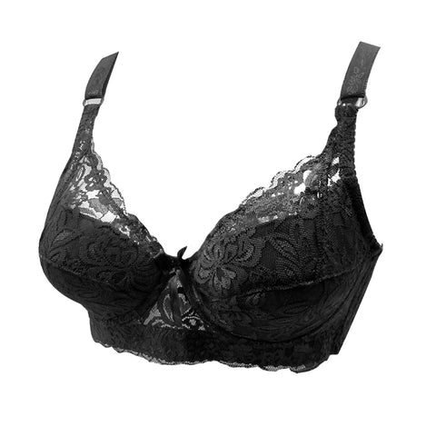 Hot Full cup thin underwear small bra plus size wireless adjustable Women's bra Large size B C D cup Lace Bras Dropshipping - Bikinisexy