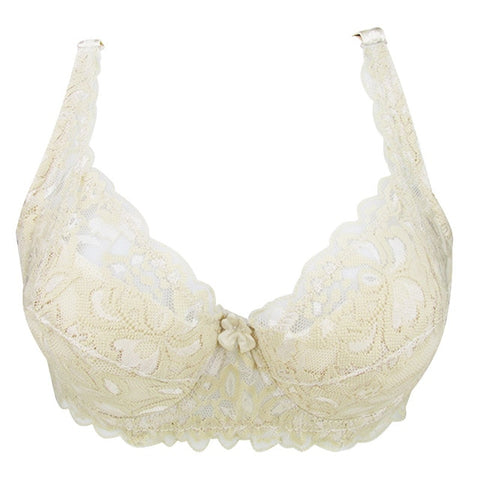 Hot Full cup thin underwear small bra plus size wireless adjustable Women's bra Large size B C D cup Lace Bras Dropshipping - Bikinisexy
