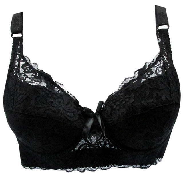 Hot Full cup thin underwear small bra plus size wireless adjustable Women's bra Large size B C D cup Lace Bras Dropshipping - Bikinisexy