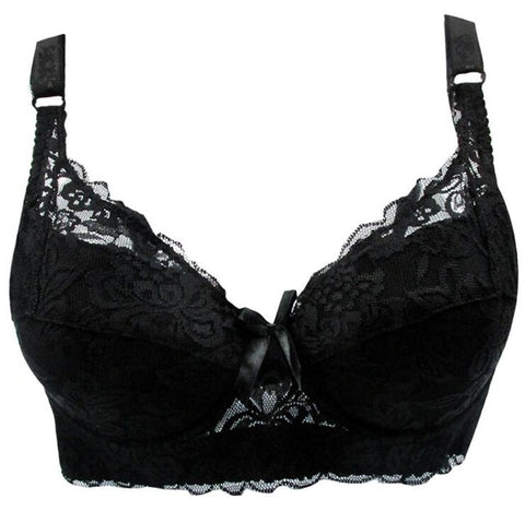 Hot Full cup thin underwear small bra plus size wireless adjustable Women's bra Large size B C D cup Lace Bras Dropshipping - Bikinisexy