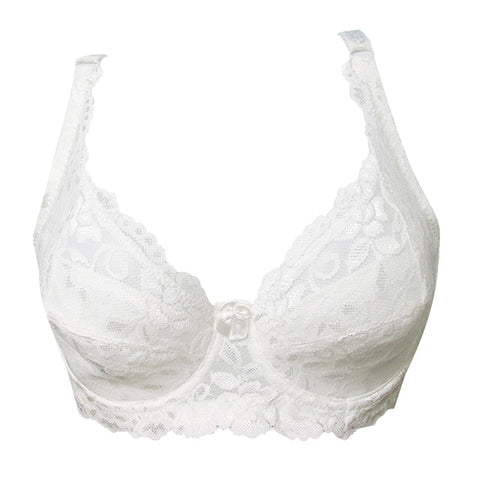 Hot Full cup thin underwear small bra plus size wireless adjustable Women's bra Large size B C D cup Lace Bras Dropshipping - Bikinisexy