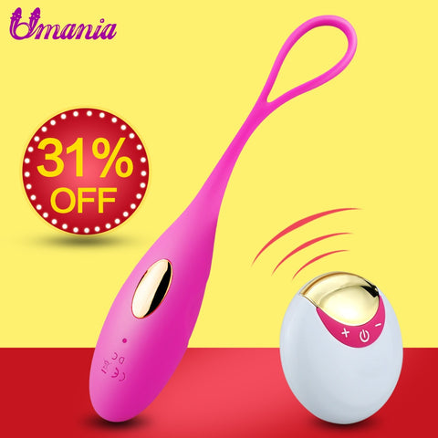 Umania Wireless Remote Control Vibrating Silicone Bullet Egg Vibrators USB Rechargeable Massage Ball Adult Sex Toys - Bikinisexy