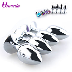 Colorful Stainless Steel Anal Plug With Crystal Jewelry, Butt Plugs Sex Toys Anus Dilator Anal Sex Toys For Women Men Gay Couple - Bikinisexy