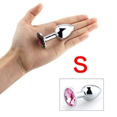 Colorful Stainless Steel Anal Plug With Crystal Jewelry, Butt Plugs Sex Toys Anus Dilator Anal Sex Toys For Women Men Gay Couple - Bikinisexy