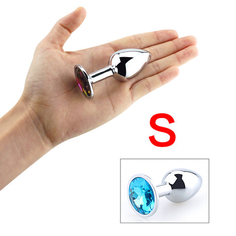 Colorful Stainless Steel Anal Plug With Crystal Jewelry, Butt Plugs Sex Toys Anus Dilator Anal Sex Toys For Women Men Gay Couple - Bikinisexy