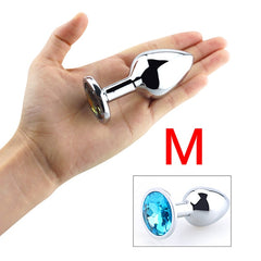 Colorful Stainless Steel Anal Plug With Crystal Jewelry, Butt Plugs Sex Toys Anus Dilator Anal Sex Toys For Women Men Gay Couple - Bikinisexy