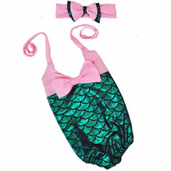 Bear Leader Girls Clothing Sets 2019 Summer Lacing Bikini Suits Swim Colorful Fish Scale Swimsuit For Kid Girl with Haif Band - Bikinisexy