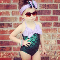 Bear Leader Girls Clothing Sets 2019 Summer Lacing Bikini Suits Swim Colorful Fish Scale Swimsuit For Kid Girl with Haif Band - Bikinisexy